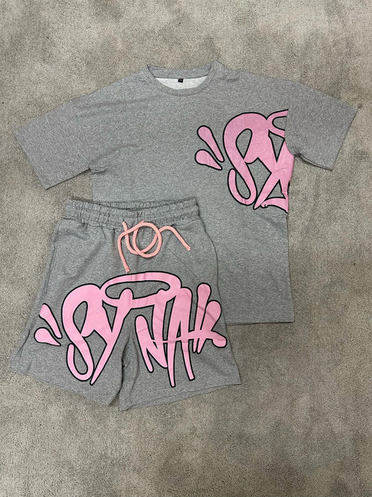 CONJUNTO SYNA - GRIS/ROSA